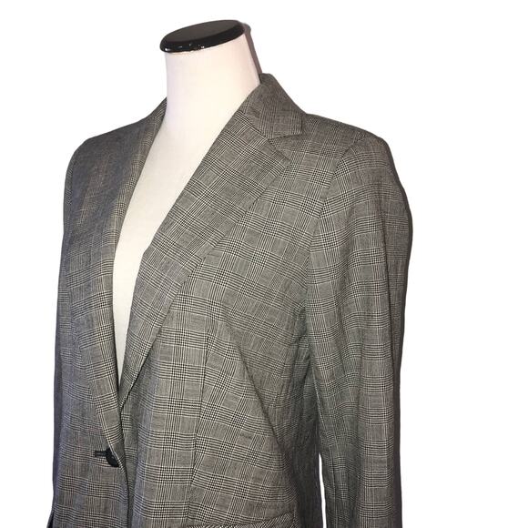 Pendleton Gray Virgin Wool Plaid Button Blazer - Picture 4 of 9